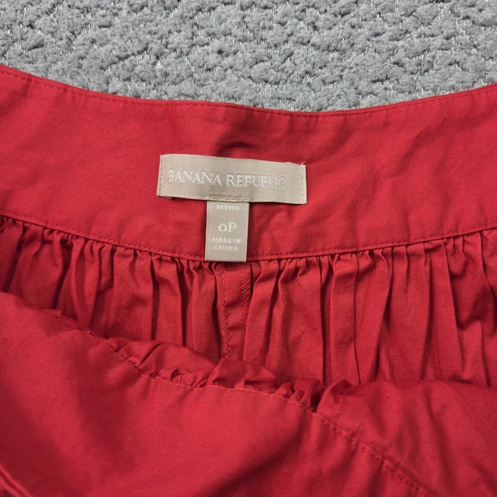 Banana Republic Mini Skirt w Pockets 0 Petite Red